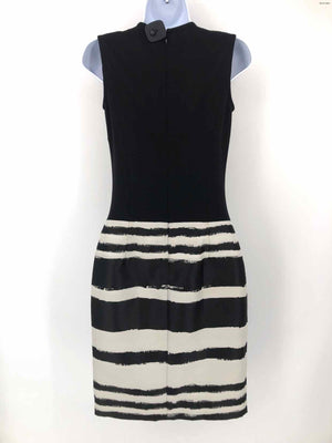 ST. JOHN Black White Stripe Rhinestone Size 2  (XS) Dress