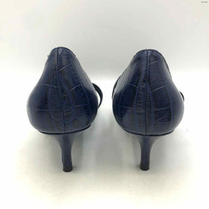 DANIELE Navy Leather Mock Croc Pointed Toe Shoe Size 39 US: 8-1/2 Shoes