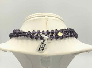 KH STUDIO Purple Goldtone Crystal Beaded Necklace