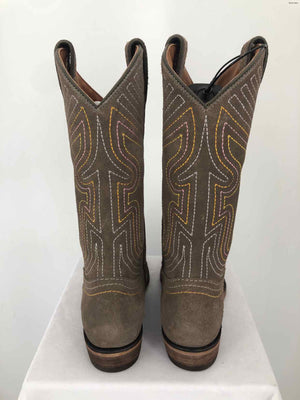 FRYE Gray Yellow Suede Embroidered Western Shoe Size 6 Boots