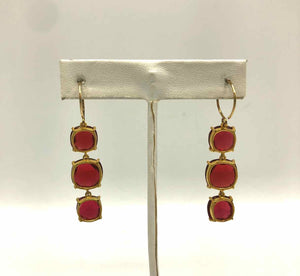 AMELIA ROSE DESIGN Cranberry Goldtone Earrings