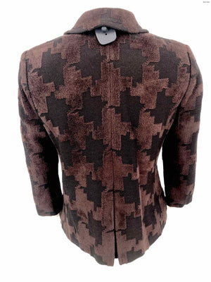 ST. JOHN Brown USA Made! Textured 2 Button Women Size 6  (S) Jacket