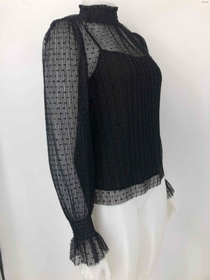 1. STATE Black Mesh Textured Longsleeve Size X-SMALL Top