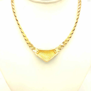 CHRISTIAN DIOR Gold Black Vintage Enamel Necklace