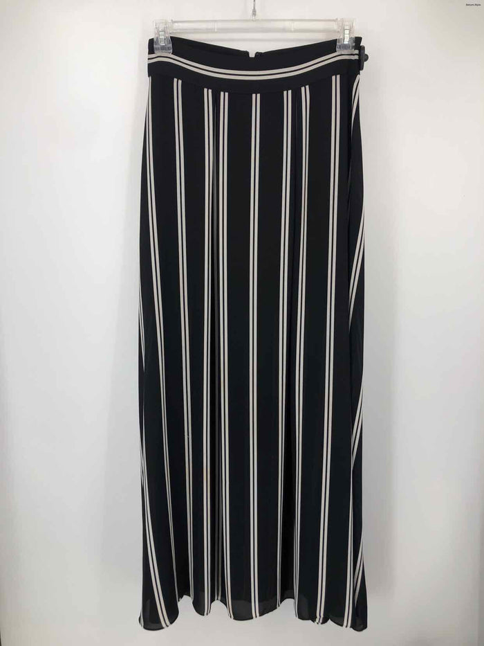 ALICE & OLIVIA Black White Vertical Stripes Maxi Length Size 10  (M) Skirt