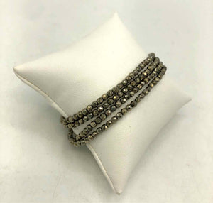 AMELIA ROSE DESIGN Sterling Silver Pyrite Multi-Wrap 33-35" ss Bracelet