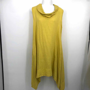 SAGA Yellow Made in Italy Cowl Neck Tank Size LARGE  (L) Dress