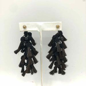 Black Brown Crochet Tassells Dangle Earrings