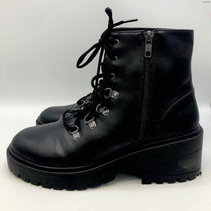 SKECHERS Black Platform Combat Shoe Size 9 Boots