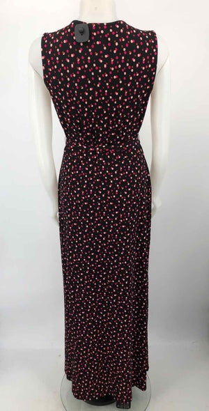 LEOTA Black Pink Multi Polka Dot Maxi Length Size X-SMALL Dress