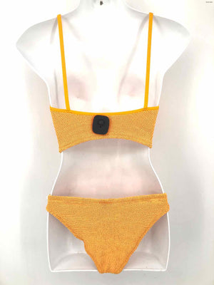 HUNZA G Yellow Size X-SMALL Textured 2 Pc Swimsuit