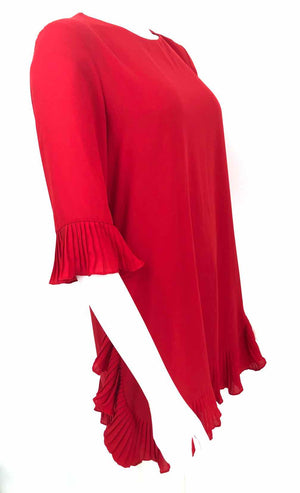 JOSEPH RIBKOFF Red Pleated Size 4  (S) Dress