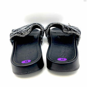 CHANEL Gray Black Made in Italy Beaded Slides Shoe Size 8 Shoes