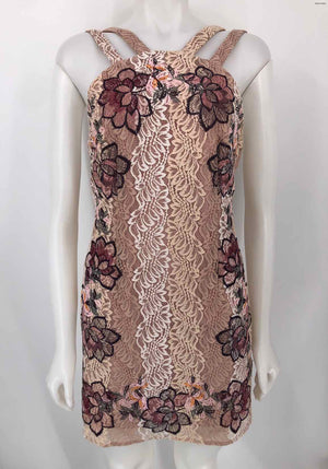 FOXIEDOX Beige Pink Multi Lace Halter Size 6  (S) Dress