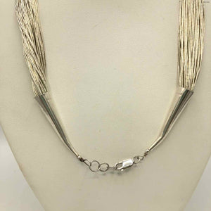 Sterling Silver Liquid Silver Multi-Strand ss Necklace