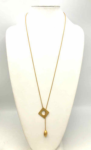 BY ARIS Goldtone 18K Gold Plated Pre Loved Lariat Necklace