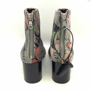 RAG & BONE Gray Multi-Color Velvet Made in Italy Floral 2.5" Chunky Heel Boots