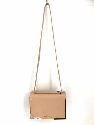 TED BAKER Beige Rose Gold Leather Crossbody Purse