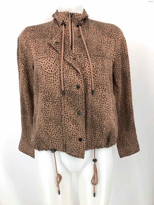 RAILS Tan Bronze Animal Print Zip Front Women Size X-SMALL Jacket