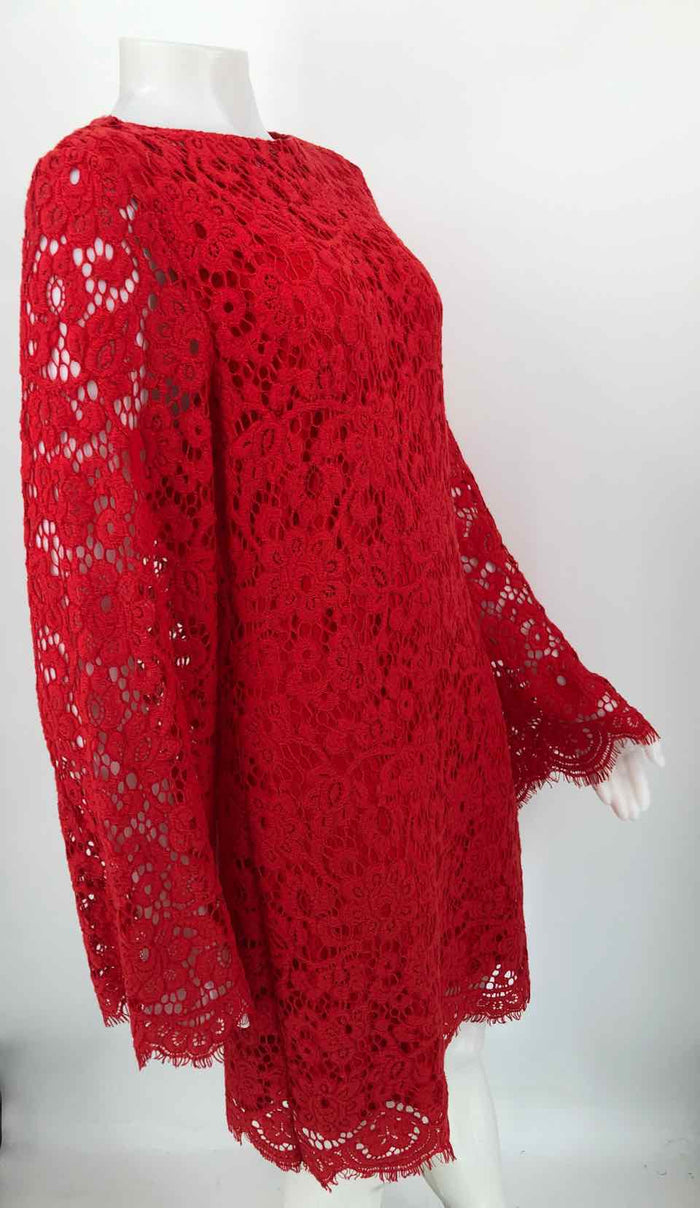 MARCIANO Red Cotton Crochet Longsleeve Size MEDIUM (M) Dress
