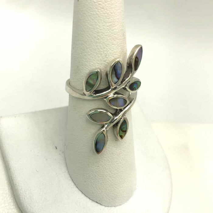 Sterling Silver Abalone SZ 8 Ring SS
