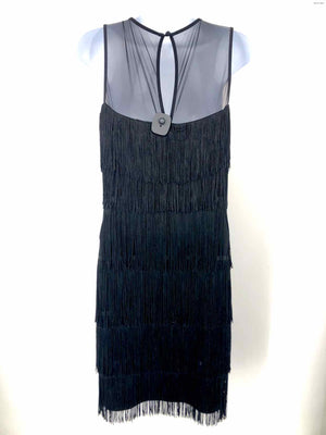 JOSEPH RIBKOFF Black Fringe Sleeveless Size 2  (XS) Dress