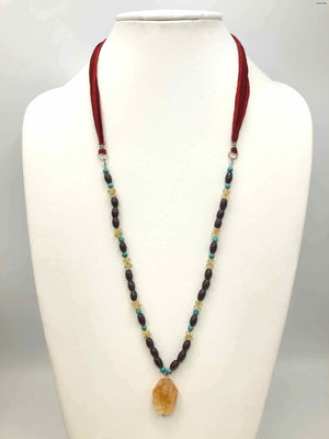 Red Citrine Beaded Necklace
