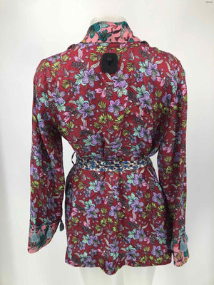 JADE by Johnny Was Burgundy Lavendar Multi Silk Floral Kimono Top