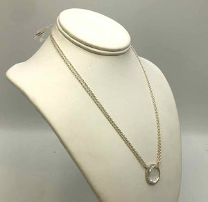 AMELIA ROSE DESIGN Goldtone Clear Sterling Silver Crystal Faceted ss Necklace