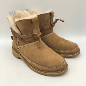 UGG Tan Shearling & Suede Ankle Boot Shoe Size 6 Boots
