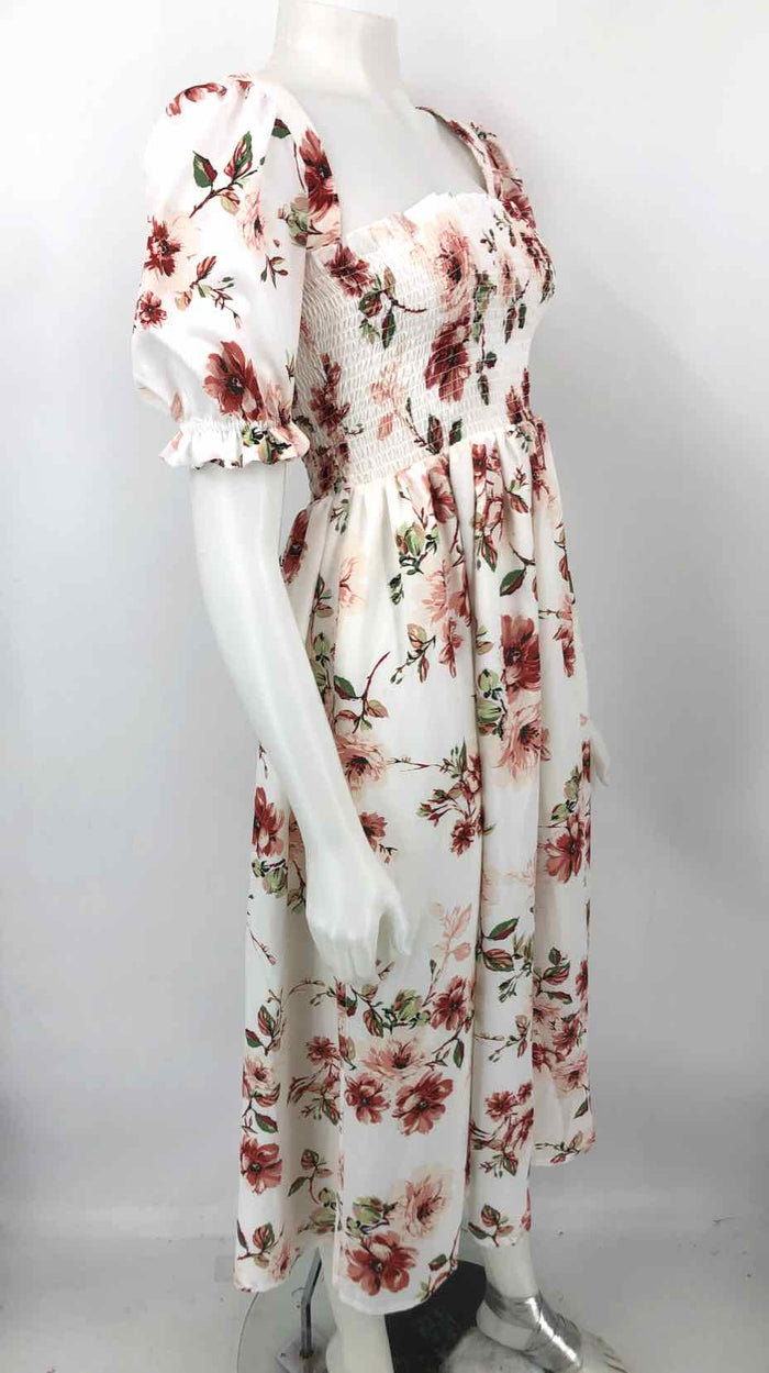 LA SEMAINE PARIS White Pink Floral Maxi Length Size SMALL (S) Dress