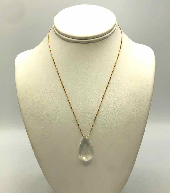 AMELIA ROSE DESIGN Goldtone Clear Crystal Faceted Drop GF-Necklace