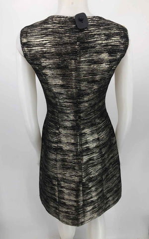 ALBERTA FERRETTI Black Metallic Mesh Trim Size 6  (S) Dress