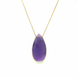 AMELIA ROSE DESIGN Gold Plate Amethyst ss Necklace