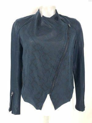 BLANK NYC Blue Ultra Suede Reptile Drape Front Women Size SMALL (S) Jacket