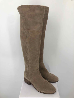 VINCE CAMUTO Beige Suede Tall Boot Shoe Size 8 Shoes