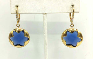 NOLAN MILLER Goldtone Blue Earrings