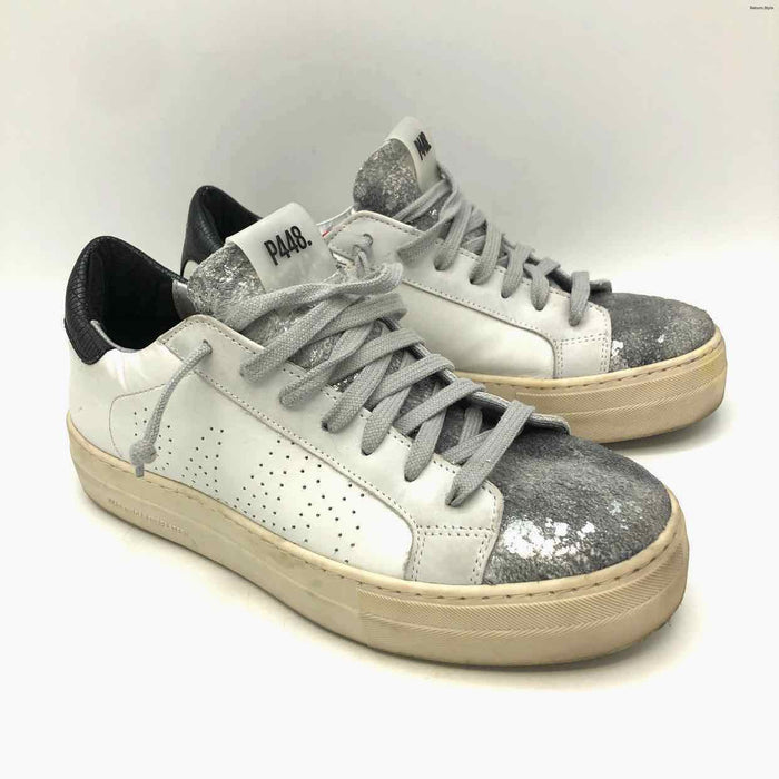 P448 White Gray Platform Sneaker Shoe Size 8-1/2 Shoes