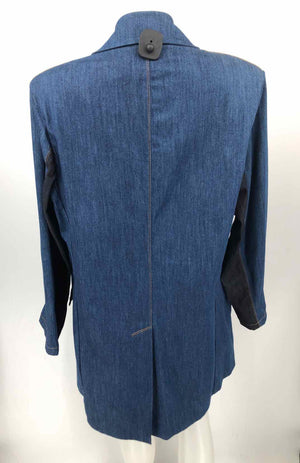 NO KA'OI Blue Denim Patchwork Blazer Women Size X-LARGE Jacket