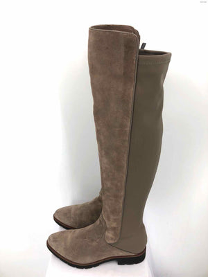 FRANCO SARTO Taupe Suede Trim Over the Knee Shoe Size 8-1/2 Boots