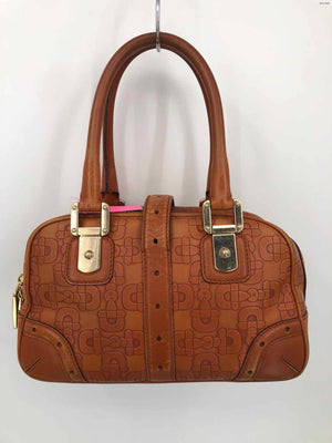 GUCCI Tan Goldtone Leather Pre Loved AS IS Horse Bit Satchel Purse