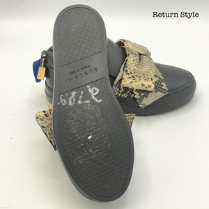 BUSCEMI Beige Black Leather Slip Shoe Size 35 US: 5 Shoes