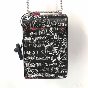 DKNY Black & White Red Graffiti Print Phone Crossbody Purse
