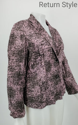 ALBERTO MAKALI Pink Gray Speckled Women Size 12  (L) Blazer Jacket