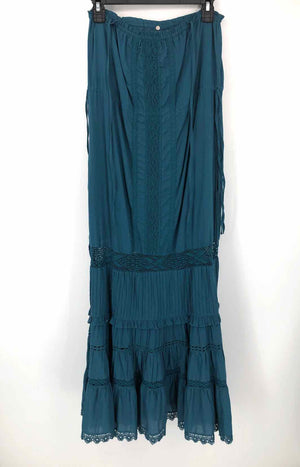 MARIACHER Teal Cotton Crochet Lace Maxi Length Size X-SMALL Dress