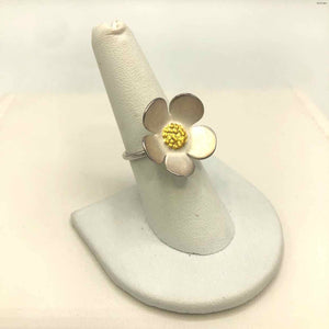 LUPA Goldtone Sterling Silver Floral SZ 7.5 Ring SS