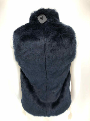 J CREW Navy Furry Zip Up Women Size X-SMALL Vest