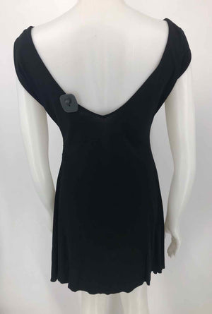 DVF - DIANE VON FURSTENBERG Black Cowl Neck Short Sleeves Size 8  (M) Dress