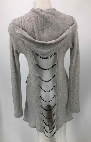SKY Gray Black Wool Blend Chain cut-out Size X-SMALL Sweater