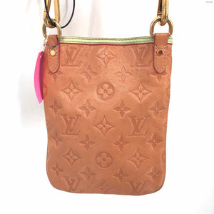 LOUIS VUITTON Peach Gold Leather Pre Loved AS IS Monogram Crossbody Purse